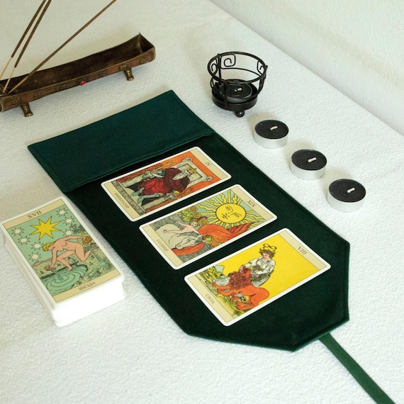 Tarot Cards Bag, Velvet Tarot Wrap & Deck Pouch – Handmade Tarot Case for Witchcraft  Divination