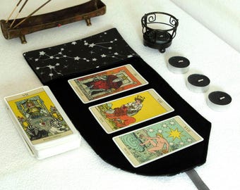 Bolsa de cartas de tarot, funda de terciopelo para tarot y funda para baraja: estuche de tarot hecho a mano para adivinación y brujería.
