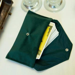 Tarot Card Bag Green, Tarot Deck Pouch Wrap, Lenormand Oracle Cards Case, Velvet Tarot Holder, Reading Cloth, Witchy Gift