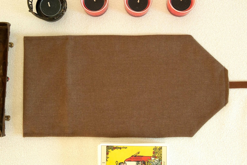 Tarot Card Wrap & Deck Pouch with Moon Phases – Hand-Painted Oracle Card Holder, Tarot Reading Cloth,  Gift for Witches