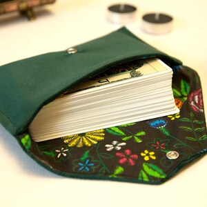 Tarot Card Bag – Velvet Tarot Pouch Green, Oracle Card Holder, Tarot Deck Wrap Case, Witchcraft & Divination Tool, Gift for Witches