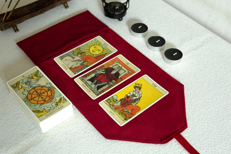 Tarot card Bag, Tarot Card Wrap, Tarot card holder, Tarot card pouch, Tarot Deck Case, Oracle Card Holder, Gift for Witches, Spiritual. witchcraft
