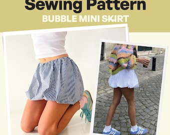 Bubble Hem Mini Skirt PDF Sewing Pattern