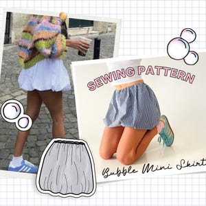Bubble Hem Mini Skirt PDF Sewing Pattern