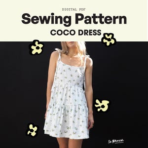 Cami Tiered Sundress PDF Sewing Pattern | Strappy Tiered Summer Midi or Mini Dress