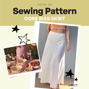 Modello di cucito in PDF per gonna lunga svasata / Gonna lunga svasata