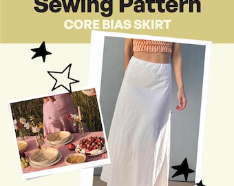 Bias Maxi Skirt PDF Sewing Pattern | Long flared skirt style