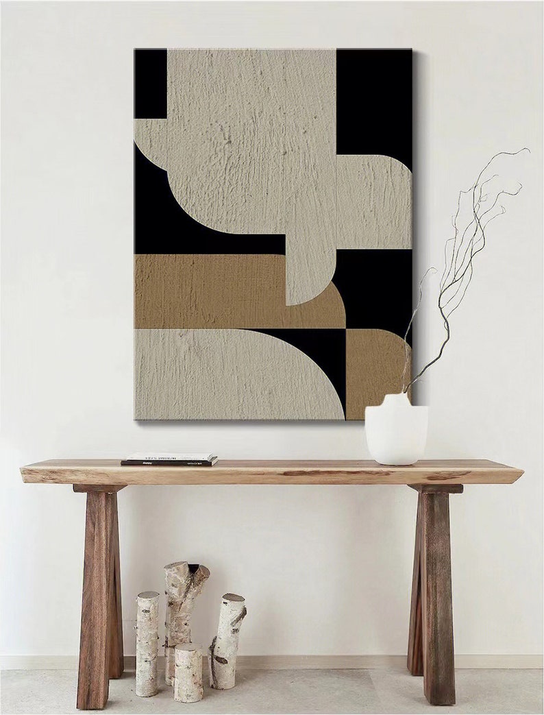 Super Large Minimalist Painting Brown Beige Wall Art Brown Etsy