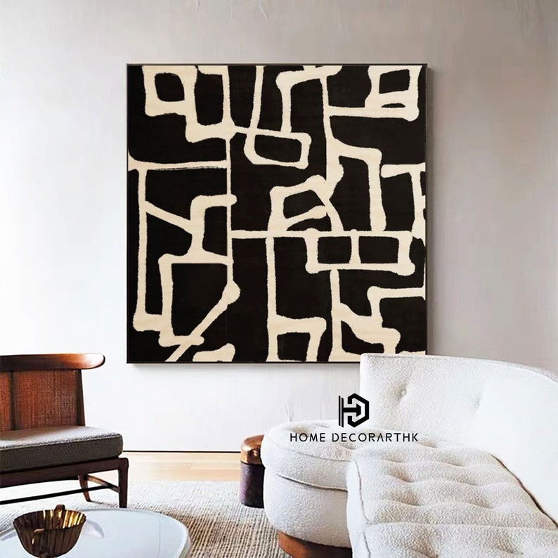 Black Textured Wall Art Black and White Abstract Art Black and Etsy