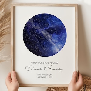 Personalized The Night We Met Star Map By Date Wall Art Constellation Print Our First Date Wedding Anniversary Gift for Boyfriend Girlfriend