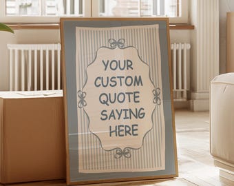 Custom Quote Striped Wall Art (Digital Download), Personalised Quote Print, Your Text Custom Wall Art, Trendy Typography Prints
