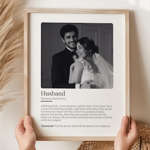 Personalised Husband Definition Photo Print Birthday Wedding Anniversary Gift for Him Custom Name Sentimental Gift to My Husband Wall Arts