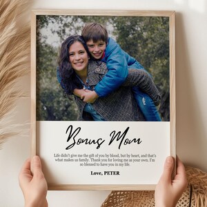 Impressão minimalista personalizada para mãe não biológica, arte de parede moderna, presente para mãe bônus, impressão para o dia das mães, presente para madrasta, impressão para presente de aniversário da mãe