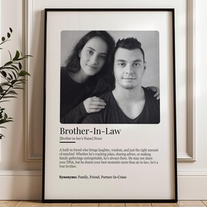 Personalised Brother in Law Definition Printable Wall Art Birthday