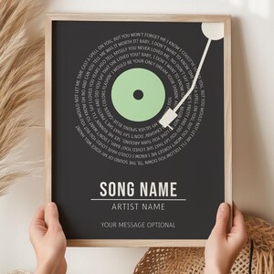 Personalized Digital Song Poster, Music Song Lyrics Poster Wall Art, Customizable Music Gift, Music Lover Gift, Wedding Song Lyric Wall Art