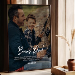 Definizione di Bonus papà PERSONALIZZATA Arte murale stampabile Regalo di compleanno personalizzato per papà avanzato Regalo di Bonus papà per lui Regalo unico per patrigno