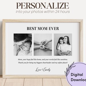 Personalized Mom Photo Gift From Daughter Mom Keepsake Custom Mother Birthday Gift Printable Mom Appreciation Present Digital Wall Art Mom