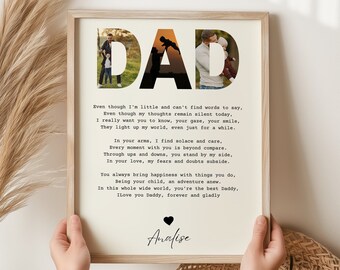 Personalized Dad Frame DIGITAL Wall Art, Custom PRINTABLE Daddy Fathers Day Gift Collage, Personalized Gift for Dad Daddy Birthday Present
