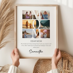 Personalisierte Mutter Fotocollage druckbare Wandkunst, benutzerdefinierte Mutterfotorahmen, beste Mutter Fotocollage Geschenk von Kinder Mutter Geburtstag Fotogeschenke
