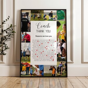 Personalized Sport Gift for Coach, Coach Printable Wall Art, Coach Collage DIGITAL Download, Custom Gift for Coach, Coach Appreciation Gift