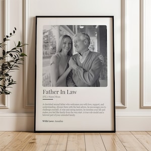 Personalizado suegro imprimible arte de pared descarga DIGITAL, suegro regalo de boda de la novia, padre de la novia regalo del novio