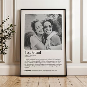 Personalized BEST FRIEND Definition Print (Digital Download), Best Friend Birthday Photo Gift, BFF Friends Forever Gift