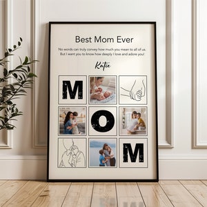 Personalized MOM Photos Collage Printable Photo Collage Wall Art Gift for MOM Mother Photos Collage Best Mom Photo Collage Digital Print