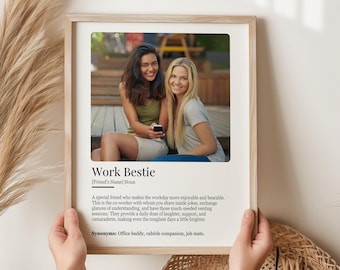 Personalized Work Bestie Definition Photo Print (Digital Download), Colleague Goodbye Gift
