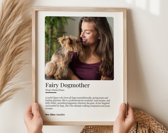 Personalized Fairy Dogmother Definition Printable Wall Art DIGITAL, Dog Owner Birthday Dog Mom Gift Dog Walker Gift Doggy Daycare Gift Idea