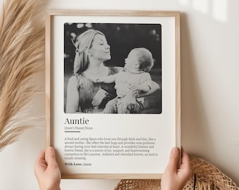 Personalised Auntie Definition Print (Digital Download), Gift from Nephew Niece, Aunty Birthday Gift, Custom Gift for Aunt Photo Collage