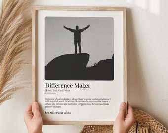 Impresión artística personalizada con la definición de "Marcador de Diferencias", regalo para mentores y maestros (descarga digital), regalo de agradecimiento para maestros