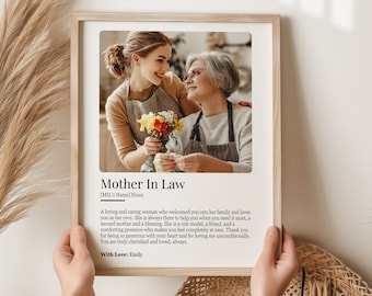 Personalized Mother in Law Keepsake, Custom Gift for Mother of the Groom from Bride Wall Art ,Future Mother in law Wedding Gift for In Laws