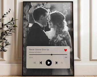 Personalized Song Poster Wall Art Printable Custom Music Song Poster, Personalized Spotify Print Gift For Her Digital Music Last Minute Gift