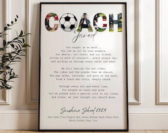 Personalized Photo Collage Coach Gift: Meaningful Appreciation Thank You Gift (Digital Download)