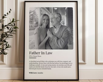 Personalisierter Fotoabzug für Schwiegervater, Hochzeitsgeschenk, Vater der Braut oder des Bräutigams