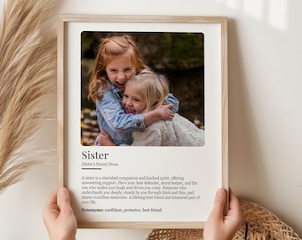 Personalized Sister Definition Photo Print (Digital Download), Custom Birthday Gift for Soul Sister or Siblings