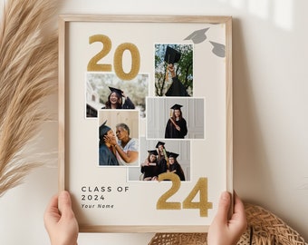 Personalisierte Abschluss Foto-Collage: Klasse von 2025 Geschenk, Abschlussfeier Zeichen (Digital)