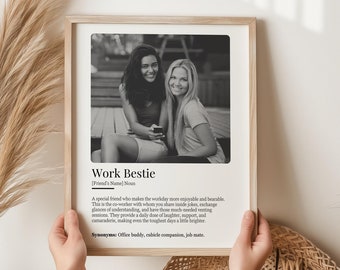 Personalised Work Bestie Definition Photo Print (Digital Download), Coworker Leaving Gift, Goodbye Gift, Colleague Thank You Gift
