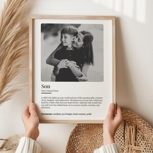 Personalised Son Definition Printable Wall Art Digital DOWNLOAD, Custom Special Gift For Son from Mom Dad, Son Meaning Room Wall Art