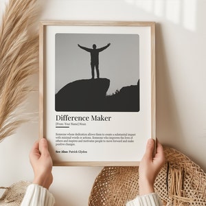 Personalized Difference Maker Definition Printable Wall Art Gift Mentor Appreciation Gift Meaningful Thank You Gift for Teacher Leader Coach