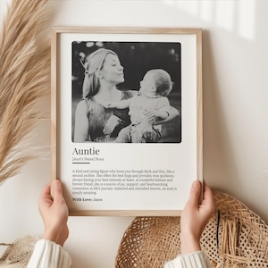 Personalised Auntie Definition Printable Wall Art Digital Gift from Nephew Niece, Aunty Birthday Gift, Custom Gift for Aunt Photo Collage