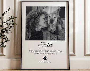 Personligt minnestryck för husdjur, anpassat foto av hundförlustgåva (digital nedladdning), sorggåva för hund