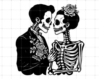 Valentine Skeletons Love Svg, Skeleton Lovers Svg, The Lovers SVG, Valentines Day Shirt For Couples, Gift For Her Gift For Valentine Svg Png