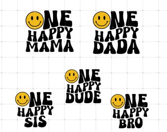 One Happy Dude 1st Birthday SVG PNG: Matching Family Outfits