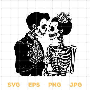 Valentine Skeletons Love Svg, Skeleton Lovers Svg, The Lovers SVG, Valentines Day Shirt For Couples, Gift For Her Gift For Valentine Svg Png