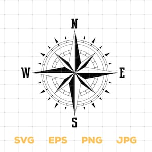 Compass, Compass SVG, Compass Rose SVG, Nautical Compass SVG, Adventure svg, Compass Clipart, Svg files for Cricut, Instant Download Svg Png