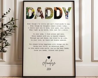 Personalized DAD Photo Collage WallArt, Fathers Day Gift for New Dad (Digital Download)