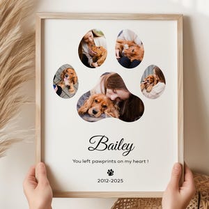 PERSONALISED Pet Memorial Photo Gift, Dog Cat Remembrance Keepsake Gift, Pet Loss Print, Loss of Dog Cat Loss Sympathy Gift For Pet Parent