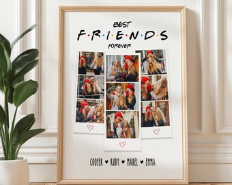 Personalized Best Friend Photo Collage Print, Custom BFF Picture Gift For Soul Sister: UNFRAMED Poster