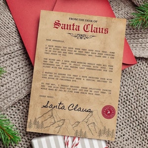 Gepersonaliseerde brief van de kerstman: officiële post North Pole (digitale download)